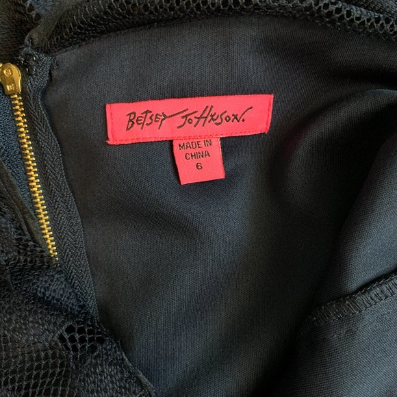 Betsy Johnson Illusion Navy Polka Dot Dress - Picture 4 of 4